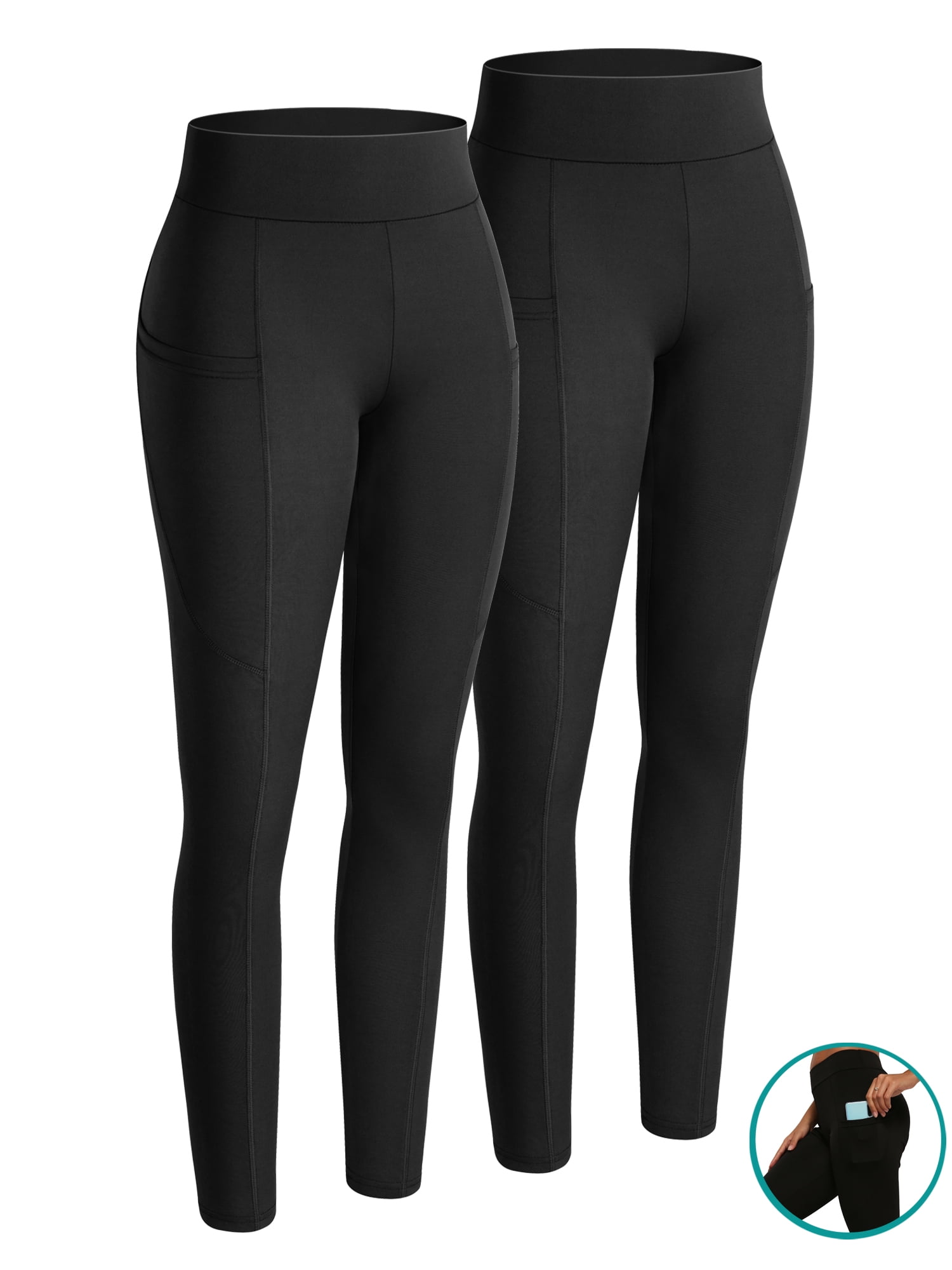 Keolorn High Waist Yoga Pants with Pockets Tummy Control Workout Leggings for Women 4 Way Stretch Leggings with Pockets 