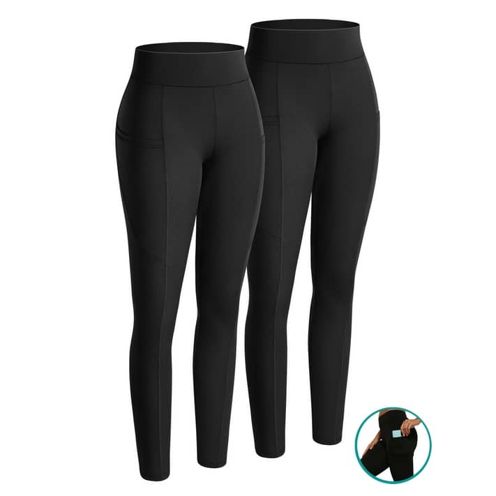 2 Pack High Waist Yoga Pants with Pockets for Women 4 Way Stretch Yoga  Leggings Workout Running Pants - Walmart.com