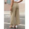 thumbnail image 4 of DOKOTOO Women Wide Leg Jeans High Waisted Stretch Denim Elastic Waist Ruffle Hem Flare Pants Vintage Loose Fit High Rise Baggy Jeans, 4 of 7