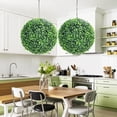 thumbnail image 5 of HELLONE 2 Pcs 19 Inch Faux Boxwood Balls, Artificial Plant Topiary Balls Outdoor, Fake Green Plants Decorative Spheres for Front Porch Garden Backyard Blacony Wedding Home Decor, 5 of 6