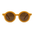 thumbnail image 1 of Kids Child Size Thick Plastic Round Circle Lens Retro Sunglasses Yellow Brown, 1 of 4