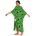 thumbnail image 2 of Xixirimido Jamaican Flags Green Print Kaftan Dress for Women, Plus Size Hawaiian Batwing Sleeve Beach Cover Up V-Neck Summer Swimsuit Dresses, 2 of 7