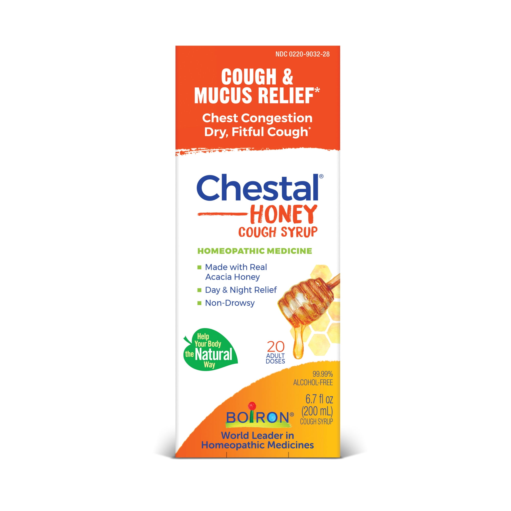 Boiron Chestal Honey Cough Syrup, Homeopathic Medicine for Cough & Mucus Relief, Chest Congestion, Dry, Fitful Cough, 6.7 fl oz
