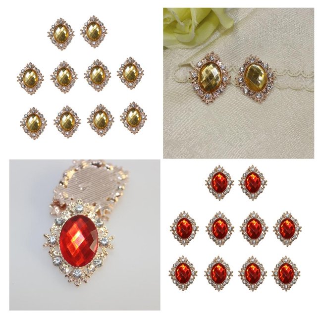 Adorno de Botones Traseros Perfecl 20 Piezas Imitación de Cristal DIY