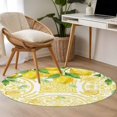 thumbnail image 4 of Watercolor Lemons Weeping Round Area Rug 3.3Ft Washable Circle Rugs for Dining Room Table, Summer Yellow Floral Non-Slip Carpet Floor Mats Indoor Outdoor Carpet Runner Aesthetic Home Decor, 4 of 8
