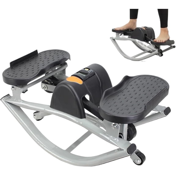Rocking Stepper Side to Side, Lateral Rocking Stepper Home Workout Machine with Resistance Band, Home Workout Machine with Digital Display & Track Time, for Legs, Glutes.
