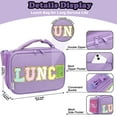 thumbnail image 2 of Lunch Box for Kids Boys Girls Men Women, Insulated Lunch Bag with Buckle Handle for School Work Picnic Travel, Reusable Leakproof Lunchbox Cooler - Chenille Letters, Purple, 2 of 7