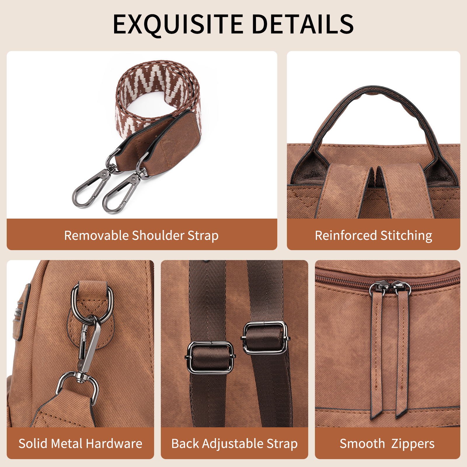 GOIACII Women's Leather Anti-Theft Travel Backpack photo 5