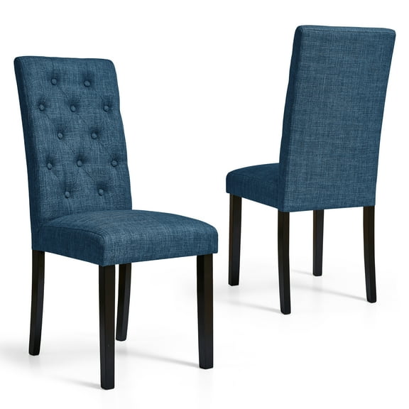 Subrtex Fabric Upholstered Dining Chairs Set of 2, Modern Kitchen and Dining Room Chairs, Blue