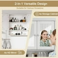 thumbnail image 6 of Bathroom Wall Cabinet Storage, Medicine Cabinets with Mirror 2 Doors and Adjustable Shelf, Wall Mounted Cupboard Mirrored Vanity Cabinet for Rv Bathroom Restroom Kitchen (White), 6 of 8