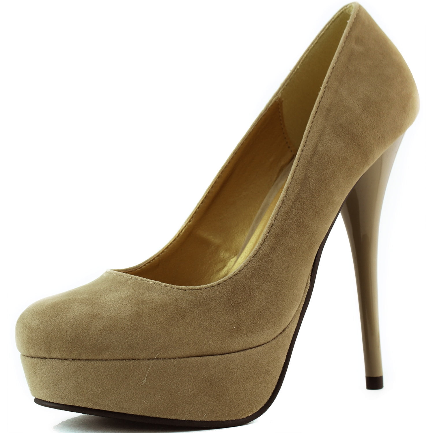 camel colored platform pumps