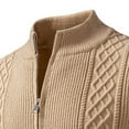 thumbnail image 5 of Men's Cardigan Sweater Zip Up Knit Blazer Jacket Knitwear Khaki XXXL, 5 of 5