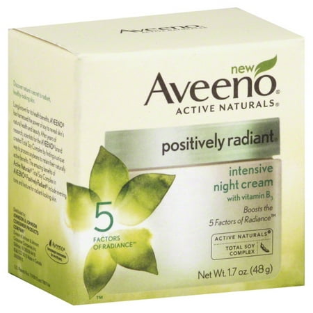 Johnson & Johnson Aveeno Active Naturals Positively Radiant Night Cream, 1.7