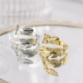 thumbnail image 3 of Feather Stainless Steel Statement Rings Angel Wings Leaves Wrap Open Adjustable Finger Engagement Couple Ring for Women Men Cocktail Party Jewelry Fashion Gifts for Birthday Christmas, 3 of 8