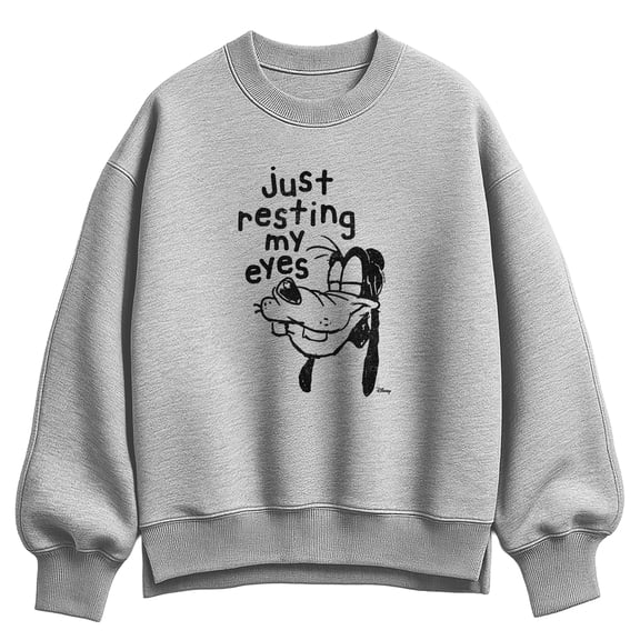 Disney - Goofy Resting My Eyes - Women's Oversized Fleece Crew Sweatshirt
