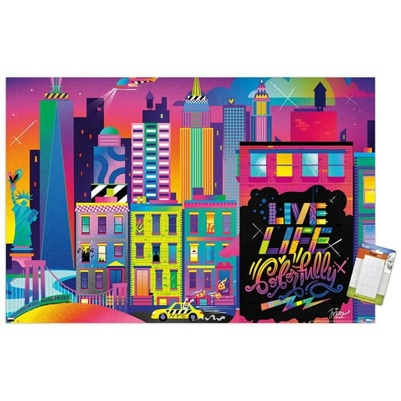 Jason Naylor - Live Life Colorfully Wall Poster, 14.725" x 22.375"