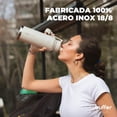 thumbnail image 5 of BUFFER FLASK Termo de Acero Inoxidable 1200ml - Botella Térmica Antigoteo y Hermética - Termo Acero para Agua Fría 24h y Caliente 12h - Termo Termal con Tapas - Termos para Agua - Ivory - 40 Oz, 5 of 5