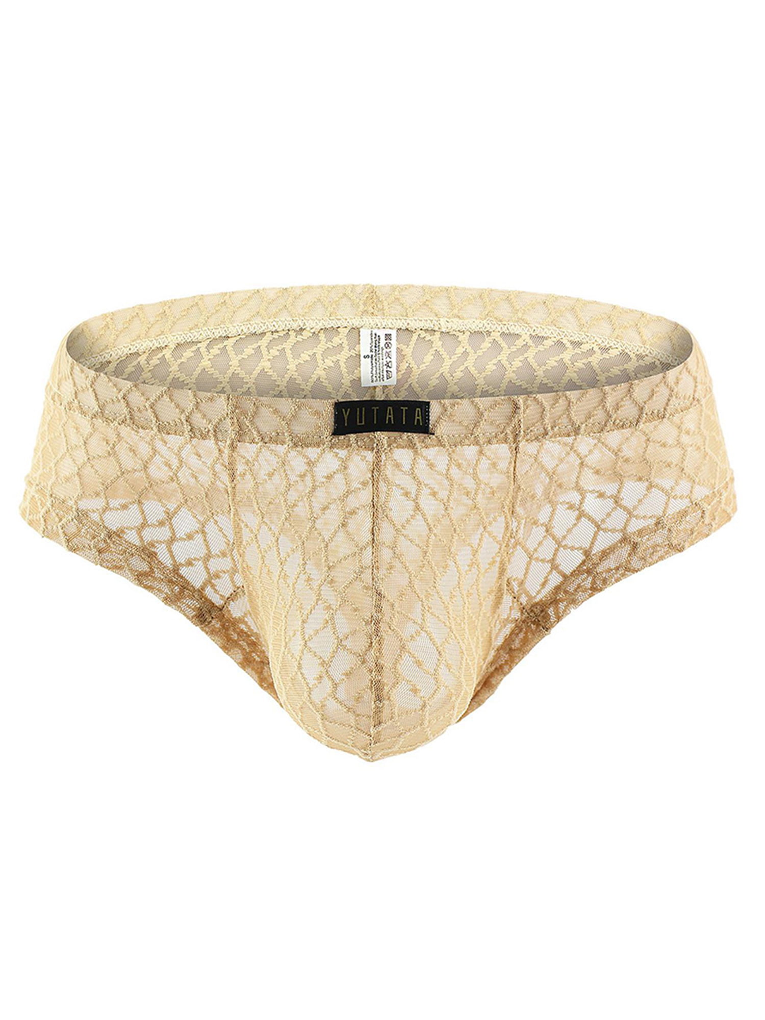 KAMAMEN Men's Seamless Mini Briefs Comfort Underwear With Big Bulge Pouch  Panties Thong Lingerie Underpants Knickers Gray M
