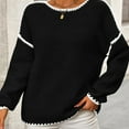 thumbnail image 5 of Womens Oversized Sweaters Fall Fashion Clothes Trendy Batwing Sleeve Colorblock Striped Knit Pullover Sweater Tops, 5 of 5
