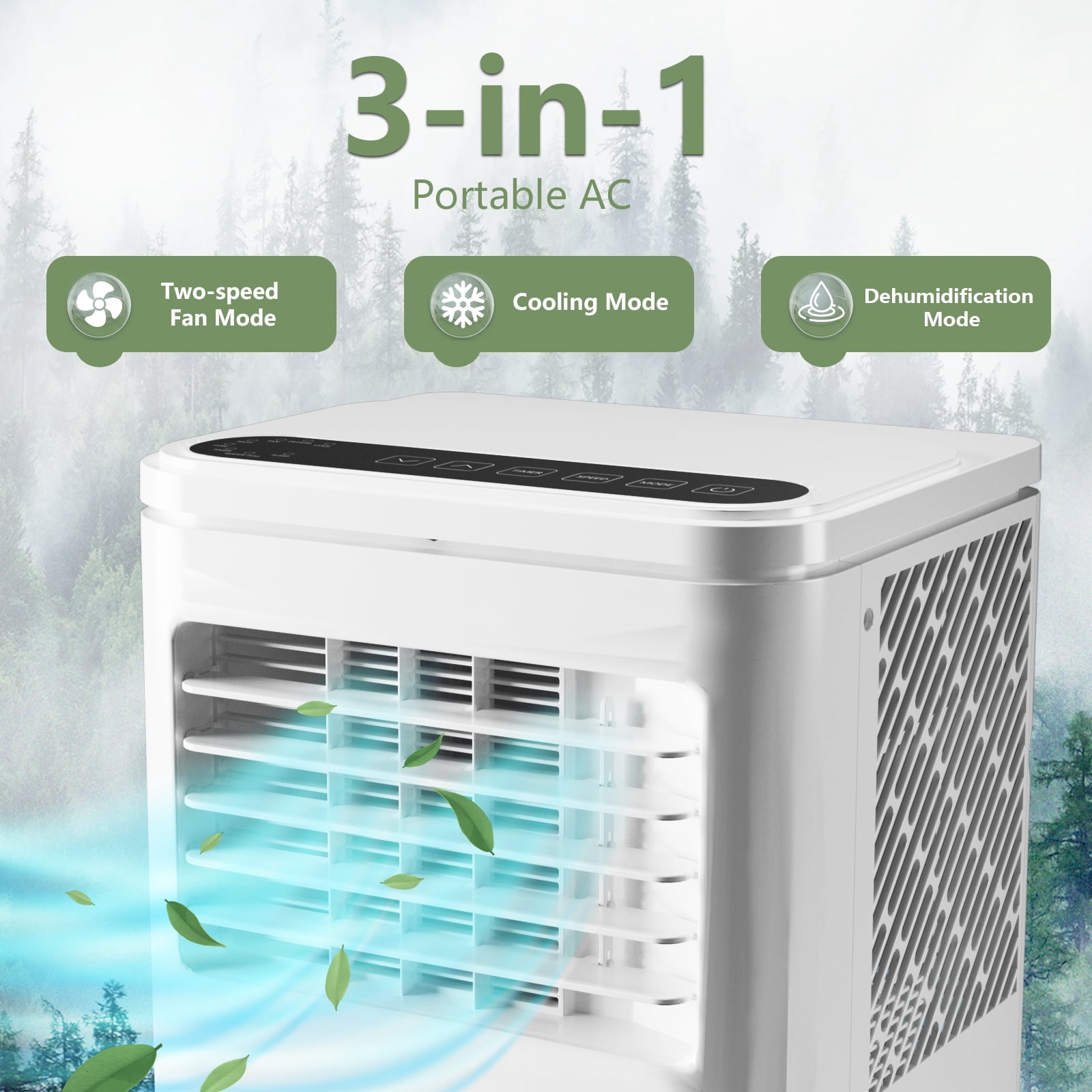 Portable Air Conditioner 10000 BTU, 3-in-1 AC Unit with Cooling, Dehumidifier & Fan, Quiet Operation with Remote Control & 24H Timer, Window Kit Included for Rooms up to 550 Sq.Ft.