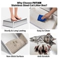 thumbnail image 4 of XL Stainless Steel Cat Litter Box with Lid,Metal Litter Box High Sides for Big/Multiple Cats,Open Design,Indoor,1-Mat and 1-,Easy to Clean, No Odor,Anti-Urine Leakage, 4 of 9