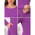 thumbnail image 4 of DARING DIVA Women's Long Sleeve Formal Crewneck A-Line Maxi Dress L Purple, 4 of 5