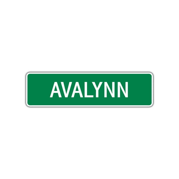 Avalynn Girls Children Name Letter Printed Plaque Decoration Label Indoor Outdoor Unique Wall Novelty Aluminum Metal Sign 4"x13.5"