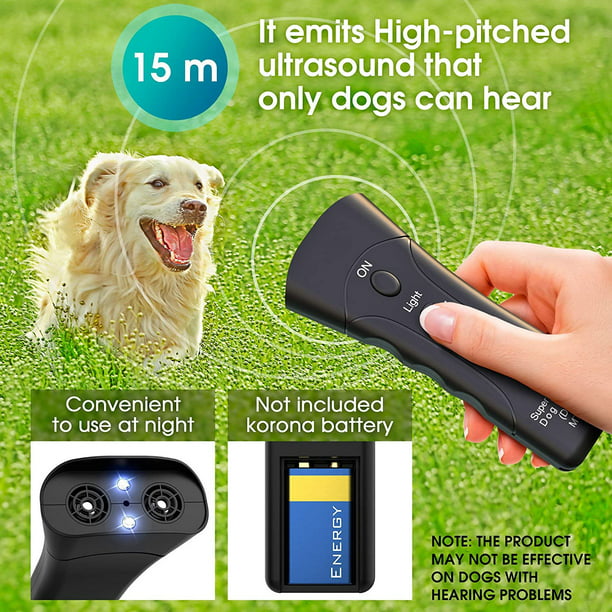 Handheld Anti Barking Device, Ultrasonic Dog Bark Deterrent with  Multi-Function Dog Bark Control Pet Anti-Barking Silencer and Trainer, No  Collar Indoor Outdoor Stop Barking Dog Device 