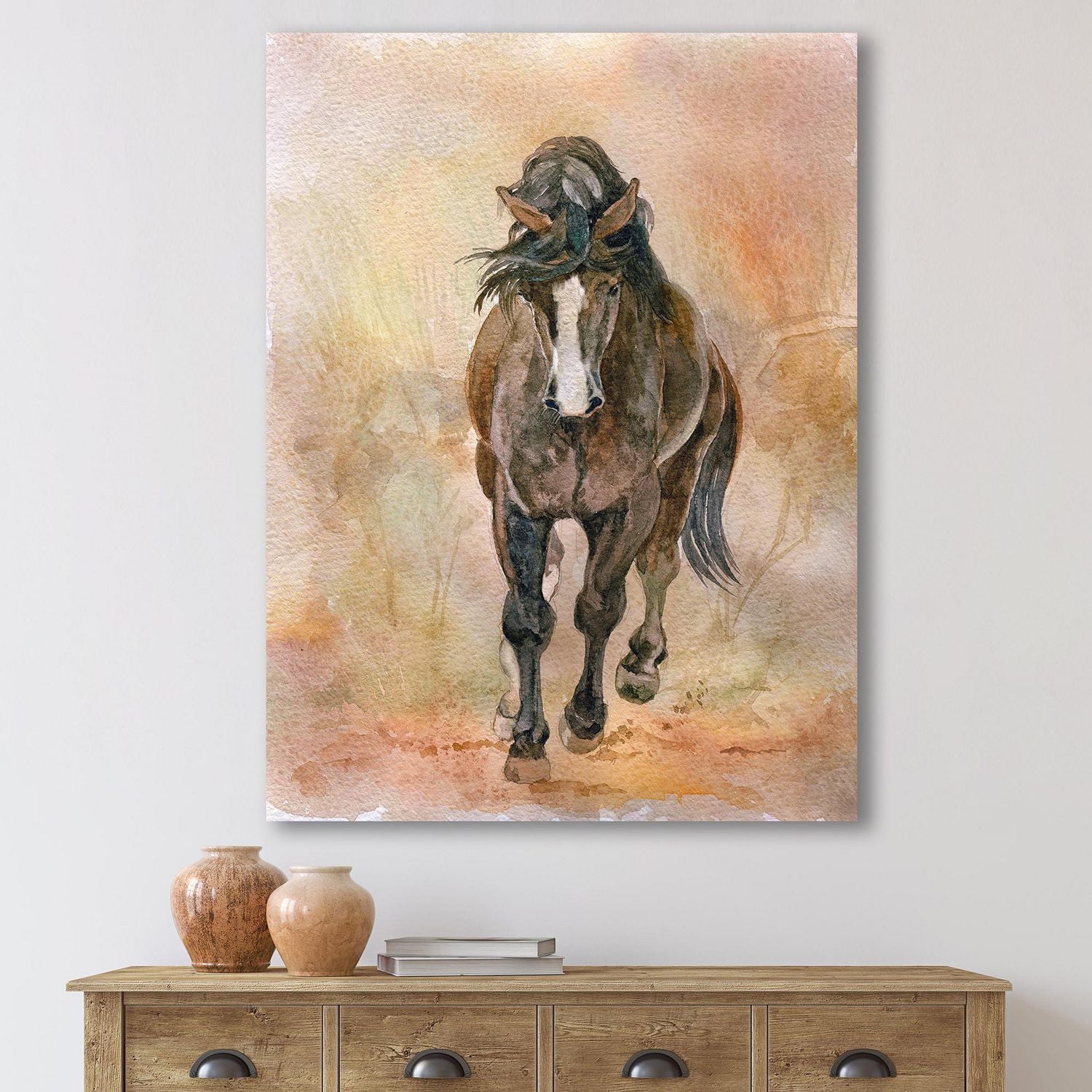 Designart Portrait Of Beautiful Chestnut Horse II Canvas Wall Art