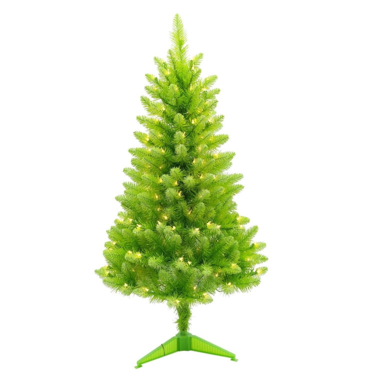 Puleo International 3-Foot Pre-Lit Artificial Christmas Tree – Purple, Green, 50 Clear Lights, Burlap Base – Holiday Decor Ready 4 thumbnail image