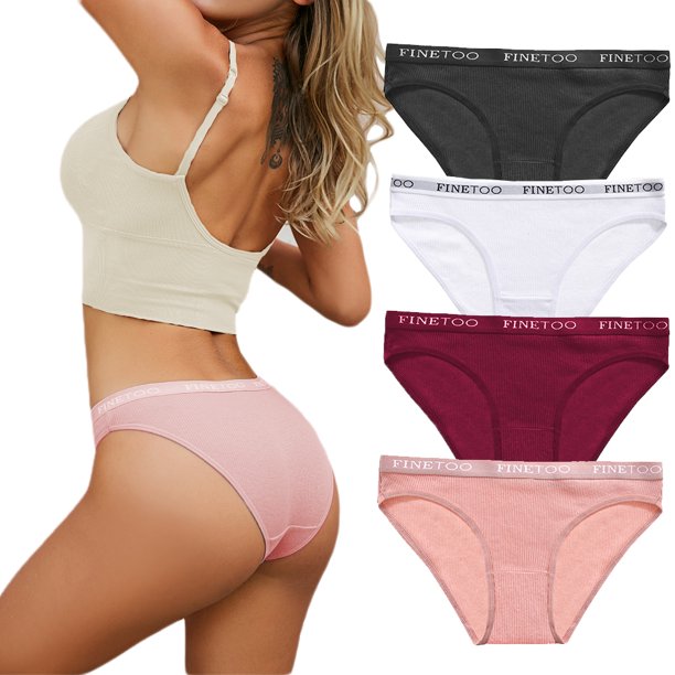 All Of Me 4Pack Cotton Underwear for Women Cheeky Low Rise Bikini