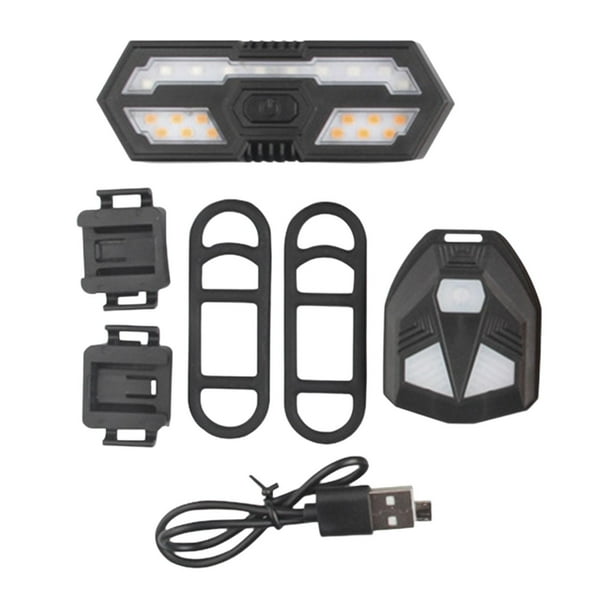 Luz trasera de bicicleta,Luz trasera de bicicleta Señales de giro con alarma de bocina,Control remoto inalámbrico de la lámpara de señalización de giro,Luz trasera de bicicleta 6 modos
