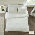 thumbnail image 4 of Home Essence Amber 3 Piece Tufted Cotton Chenille Duvet Cover Set, Full/Queen, White, 4 of 14