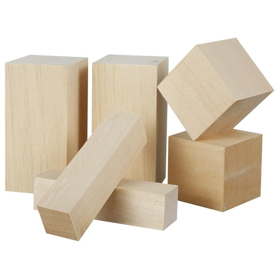 Austok 6Pcs Basswood Carving Block Natural Smooth Soft Wood Carving Block Portable Unfinished Wood Block Carving Whittling Art Supplies for Beginner Expert DIY Wood Craft,3 sizes