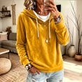 thumbnail image 4 of Miqool Womens Velour Pullover Hoodies Fall Winter Casual Loose Fit Drawstring Long Sleeve Sweatshirt Tops, 4 of 6