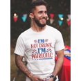 thumbnail image 2 of I'm Not Drunk I'm Patriotic T-Shirt Men -Image by Shutterstock, Male 3X-Large, 2 of 4
