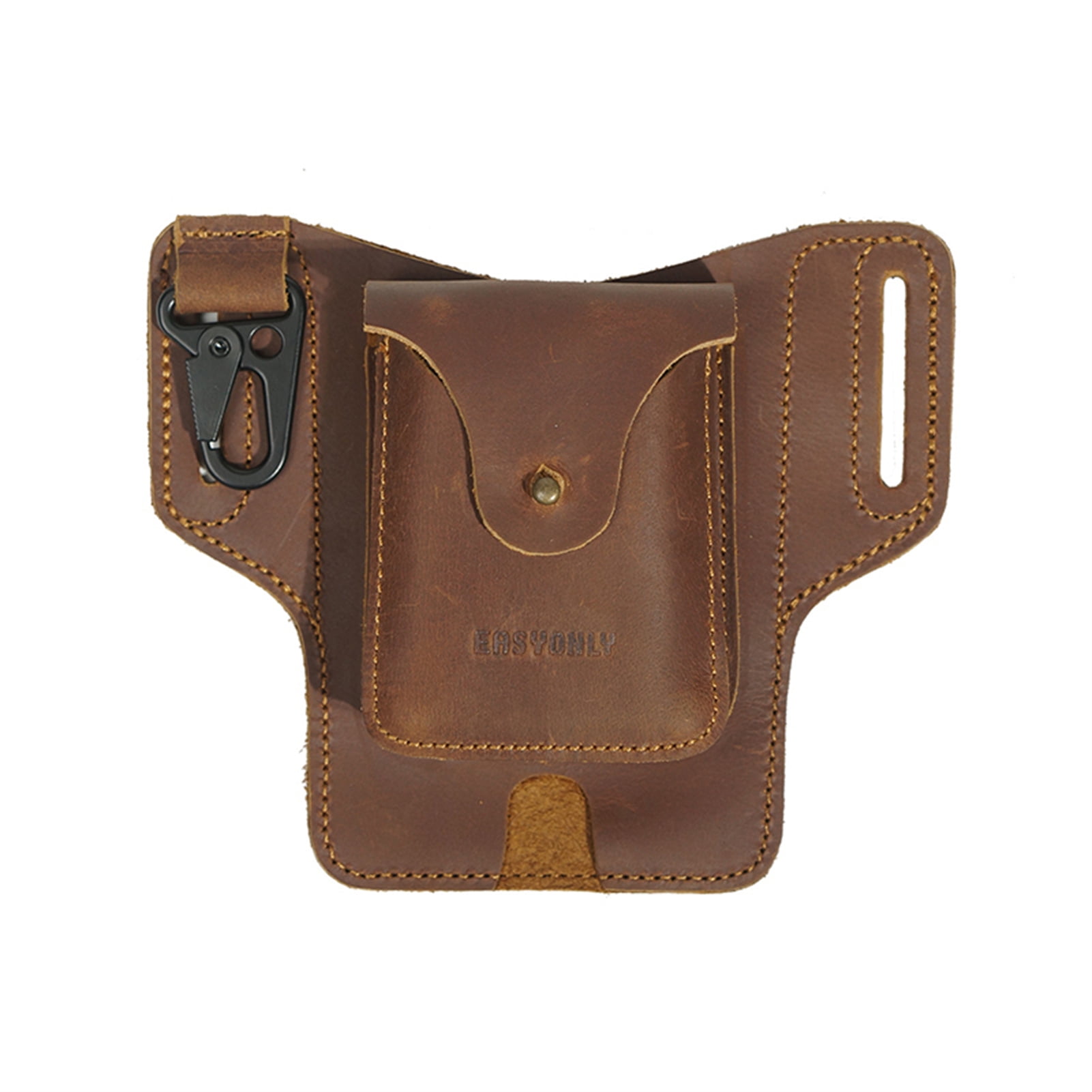 CAROOTU PU Cell Phone Waist Bag Mini Belt Pouch Vintage Style Travel Hiking Outdoor Use