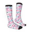 thumbnail image 3 of Balery Pink Striped Flamingo Fun Novelty Socks Men'S Women'S Crew Socks Funny Crazy Novelty Socks Quirky And Cool Socks, 3 of 9