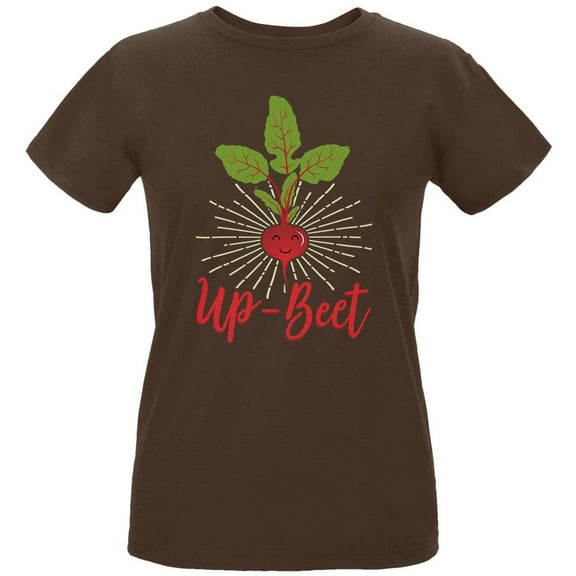 Vegetable Beet Upbeat Up-Beet Womens Organic T Shirt Chocolate LG