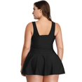 thumbnail image 3 of Plus Size Tankini Swimsuits for Women Tummy Control Bathing Suits with Shorts Two-Piece V Neck Swimwear, 3 of 7