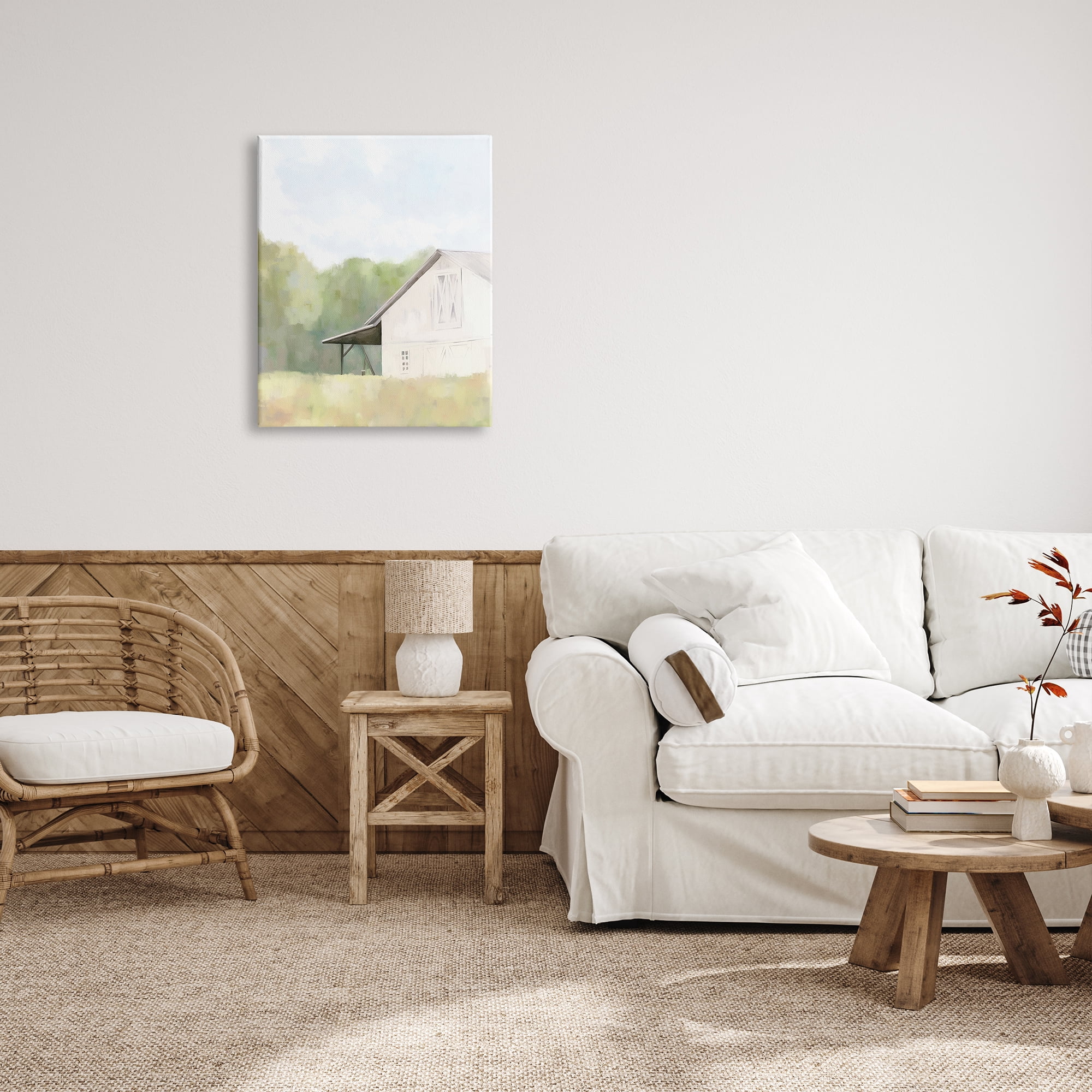 Stupell Industries Country Barn Landscape Nature Painting Gallery Wrapped Canvas Print Wall Art, 24 x 30
