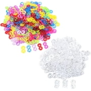NOGIS 1200pcs S Clips for Rubber Band Bracelets, Colorful and Transparent Loom Band Clips S Hooks for Loom Bracelets Plastic Loom Bracelet Connectors for DIY Craft Making