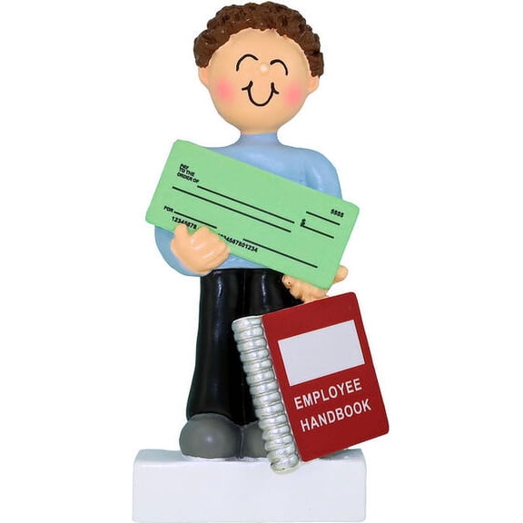 First/New Job Male Brown Personalized Christmas Ornament DO-IT- YOURSELF