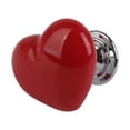 thumbnail image 1 of Pomo de cerámica para armario, tirador de armario, pomo de cajón, pomo de mueble en forma de corazón Red_S, 1 of 9