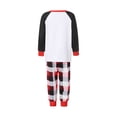 thumbnail image 5 of Family Christmas Pajamas  Elk Letter Printing Plaid Raglan Long Sleeve Round Collar Sleepwear for Mother/Father/Kid, 5 of 10