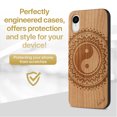 thumbnail image 2 of Case Yard Wooden Case Outside Soft TPU Silicone, Slim Fit Shockproof Wood Protective Phone Cover for Girls Boys Men and Women, Supports Wireless Charging Yin Yang Mandala Design case for iPhone-XR, 2 of 7
