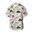 thumbnail image 4 of Goofa Dinosaur Printed Men's Casual Short-sleeved Shirt,Lightweight Breathable Button-down,Summer Casual men's top,Versatile Fashion shirt-, 4 of 7