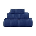 thumbnail image 2 of Superior Smart Dry 3-Piece Zero Twist Soft Cotton Towel Set, Quick Dry Fade Resistant, Navy Blue, 2 of 11