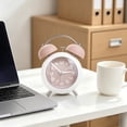 thumbnail image 4 of Alarm Clock, Metal 4 Inch Desk Table Analog Clock Silent with Night Light for Dormitory Home Office Travel Decor Alarm Clock, 4 of 8