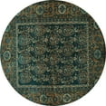 thumbnail image 1 of Ahgly Company Machine Washable Indoor Round Persian Turquoise Blue Traditional Area Rugs, 5' Round, 1 of 1